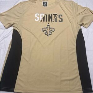 NFL Saints Beige and Black Short Sleeve Tee